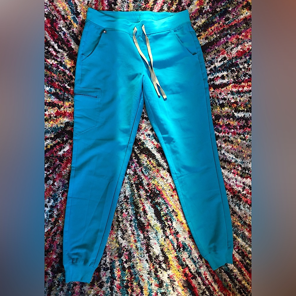 Figs Zamora Jogger scrub pants, Teal, size M/Tall
